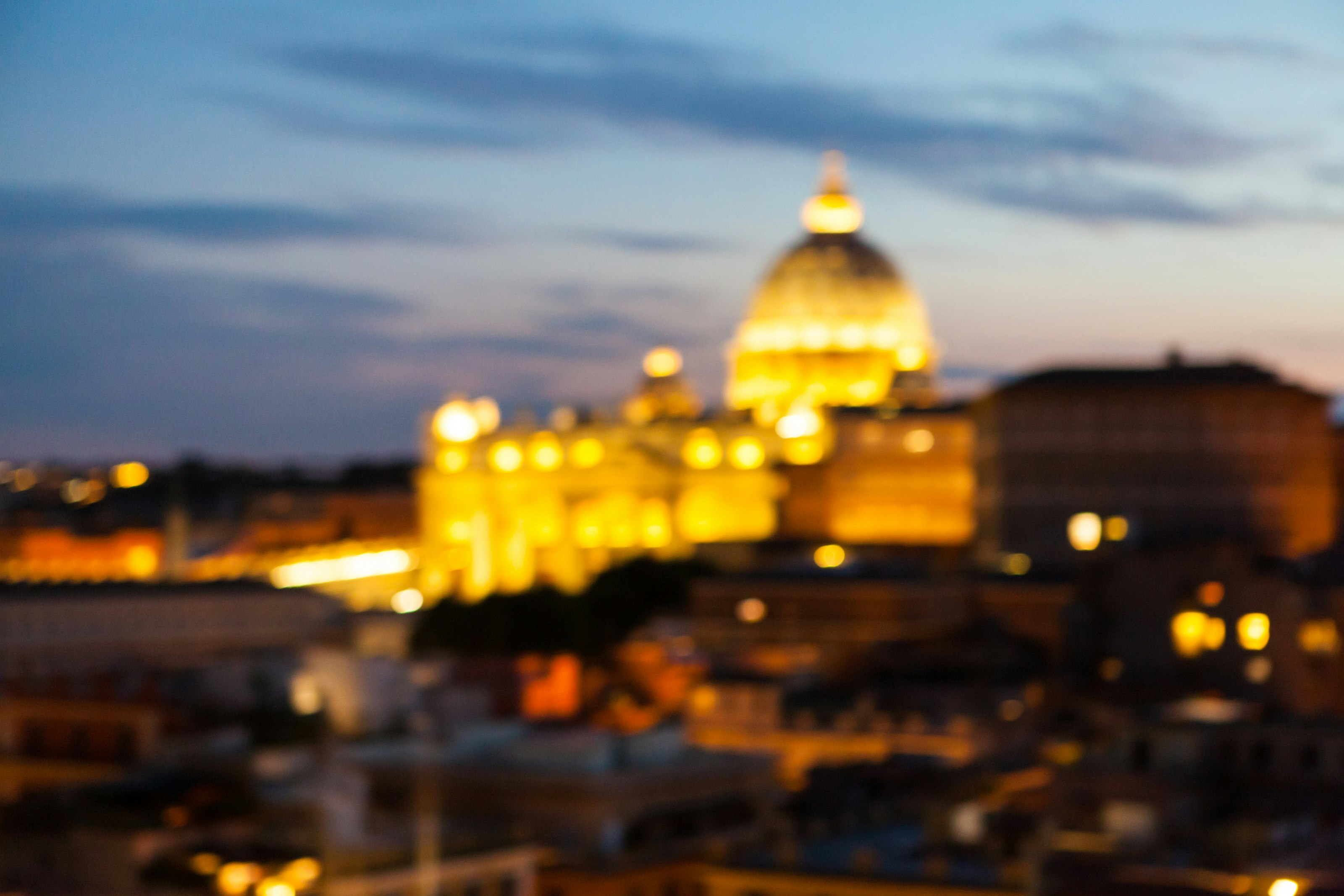 yellow and black dome building during night time